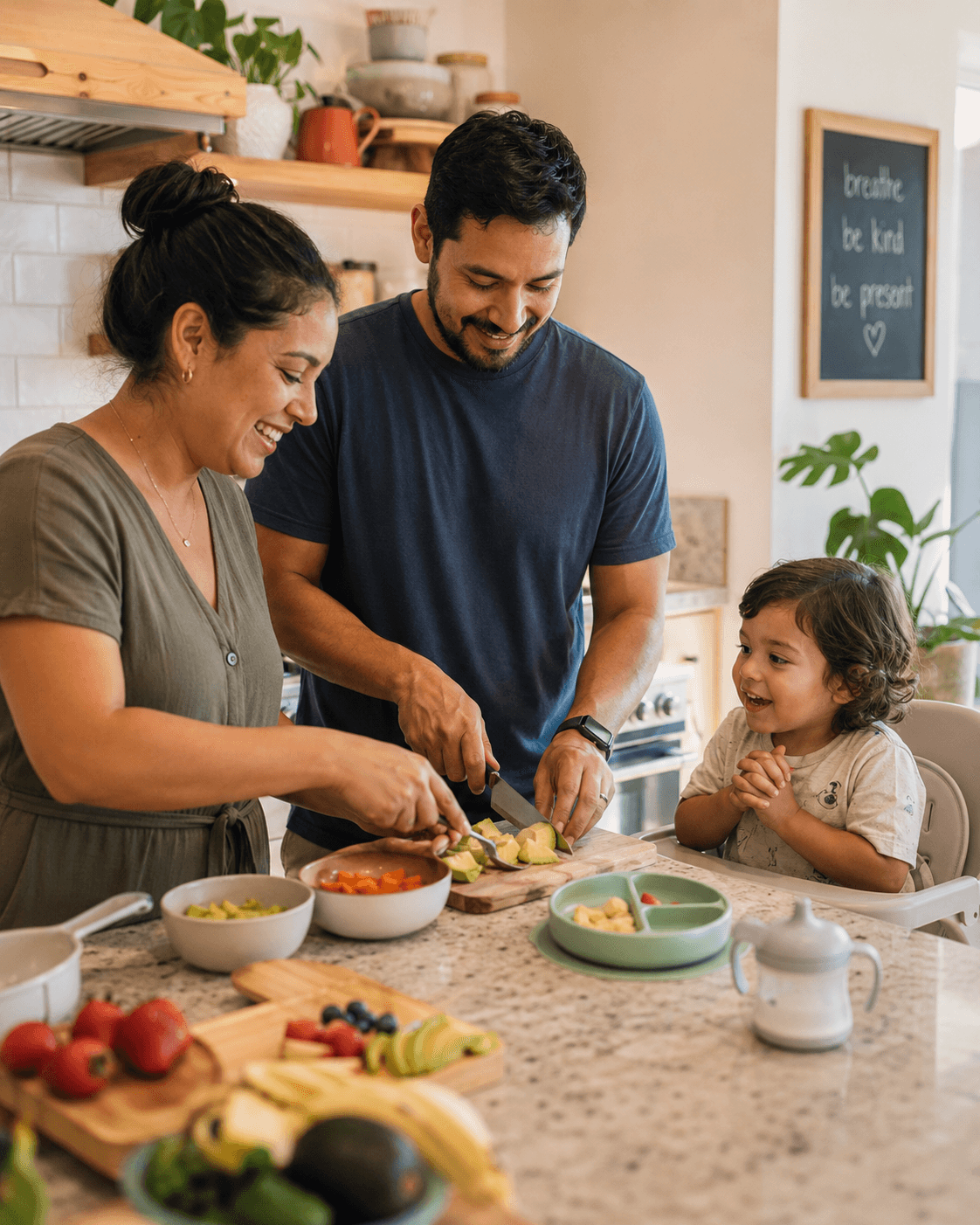 Founder portrait in a kitchen workspace